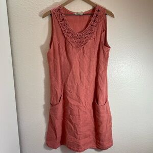 Lungo l’Arno Made in Italy 100% Linen Dress w/Pockets Size L